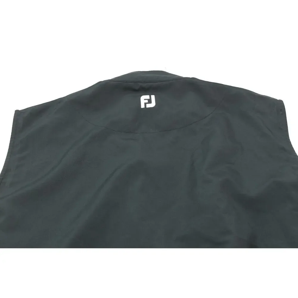 Footjoy Half Zip Windshirt Vest Mens Medium Black Sleeveless Pullover Golf